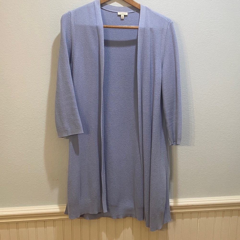 Talbots Light Blue Open Front Cardigan